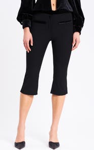 Miss Circle Kristy Velvet Decorating Flare Cropped Pants