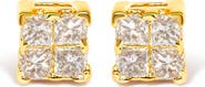 Haus of Brilliance 10KT Gold Princess Diamond Stud Earring