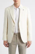 Jack Victor Marco Peak Lapel Wool & Silk Blend Herringbone Sport Coat