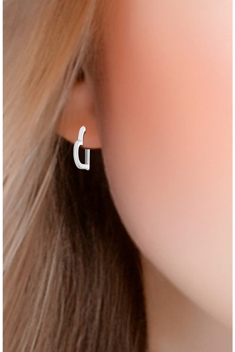 Heart Hoop Earrings, Alternate, color, SILVER