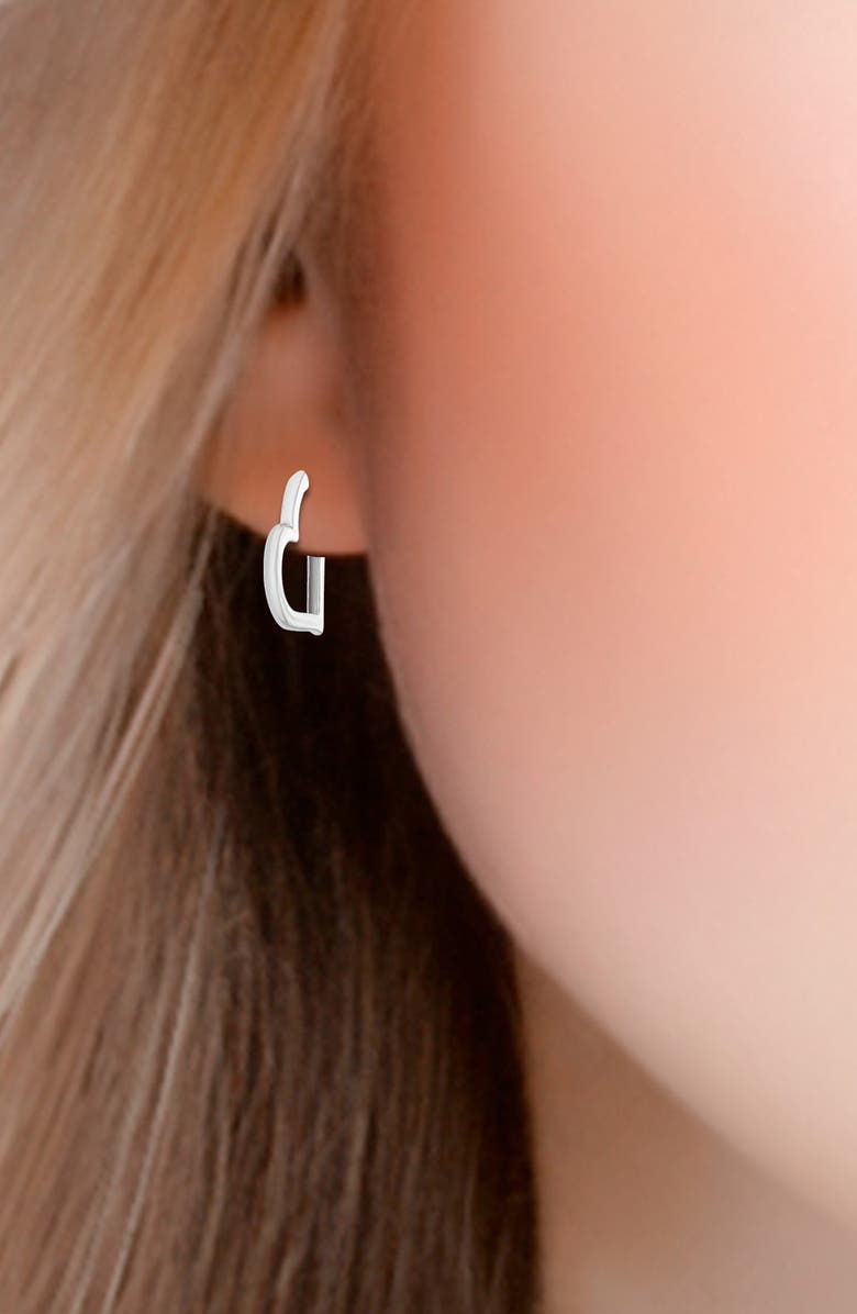 Christian Siriano New York Heart Hoop Earrings, Alternate, color, Silver