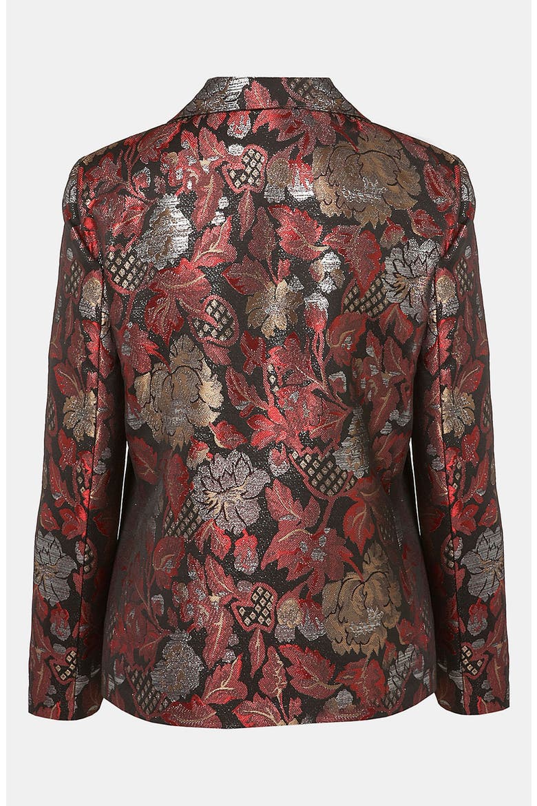 Metallic Jacquard Blazer, Alternate, color, RED