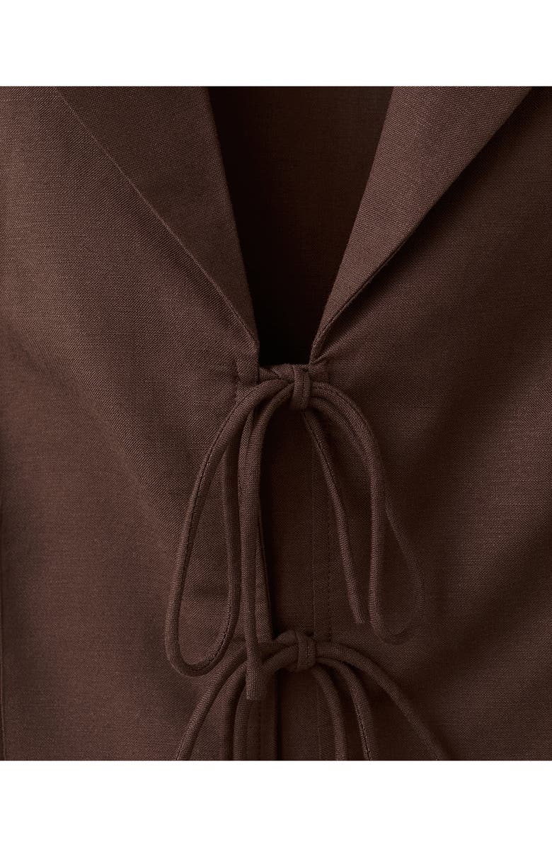 MANGO Tie Front Vest, Alternate, color, Chocolate