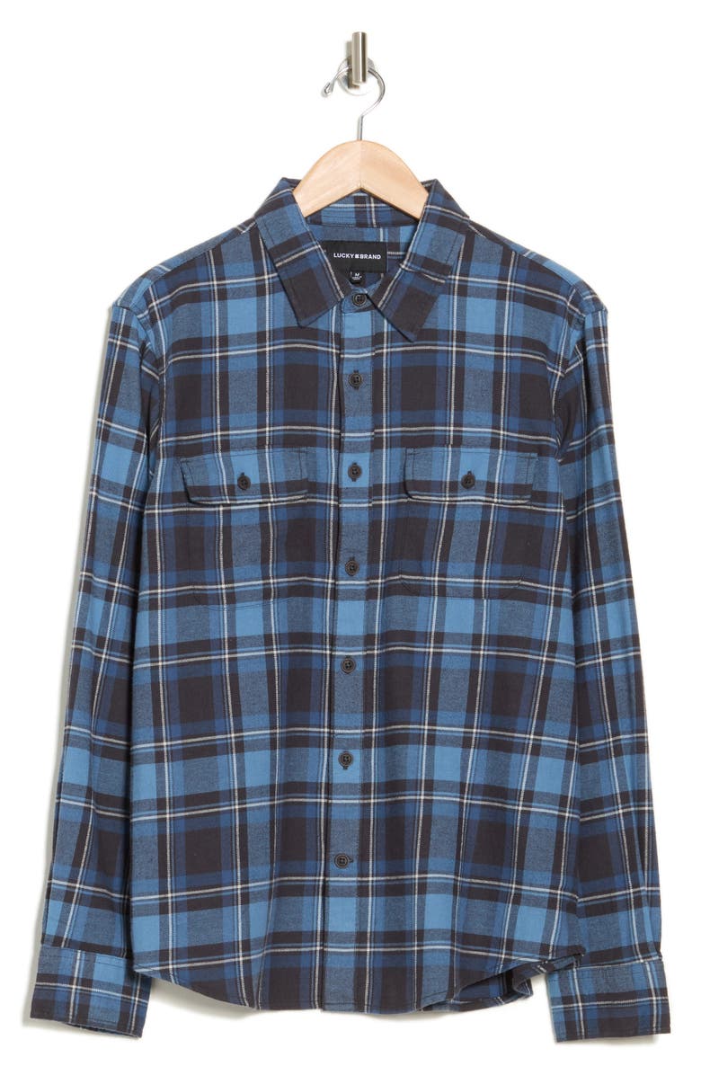 Lucky Brand Humboldt Plaid Button-Up Shirt, Alternate, color, Blue Plaid
