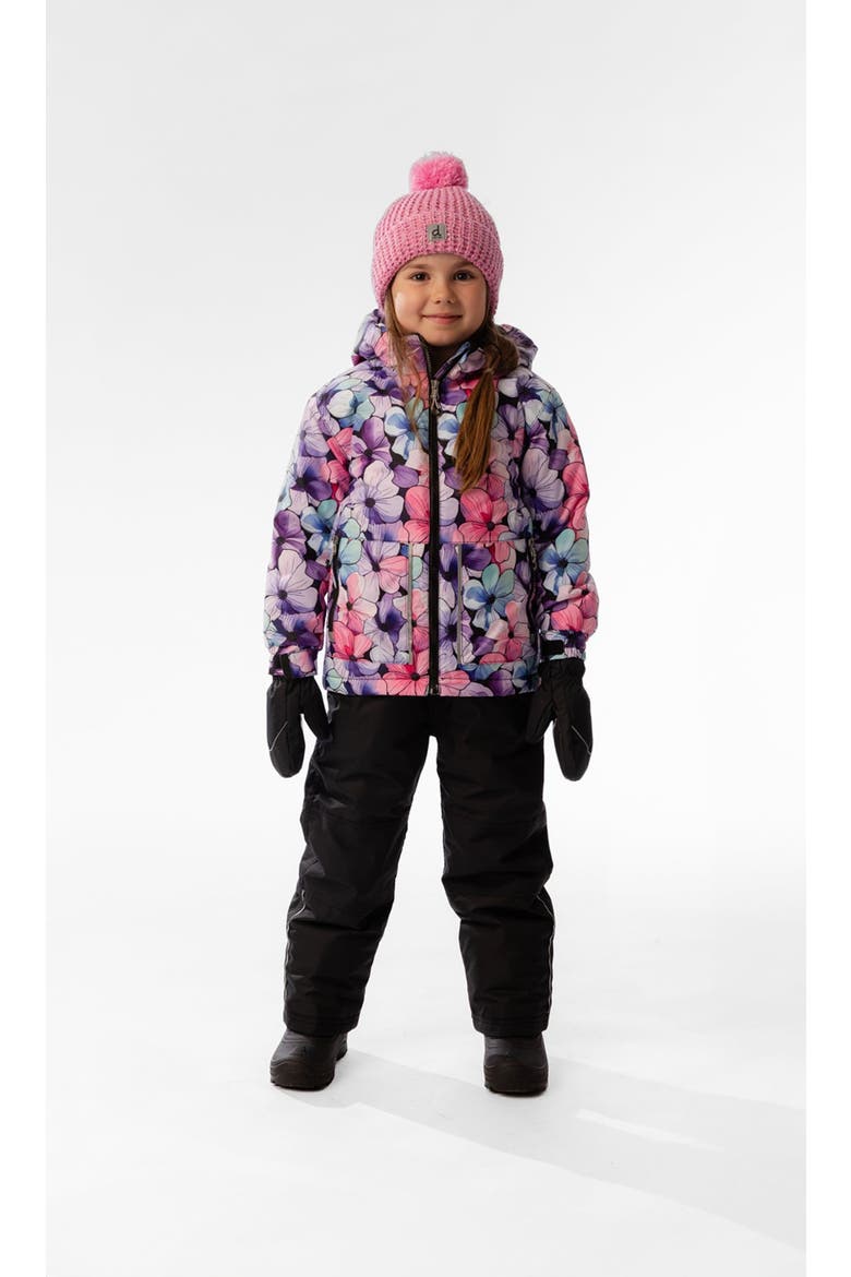 Floral Jacket & Foot Strap Pants Two Piece Snowsuit, Alternate, color, Purple Floral Print