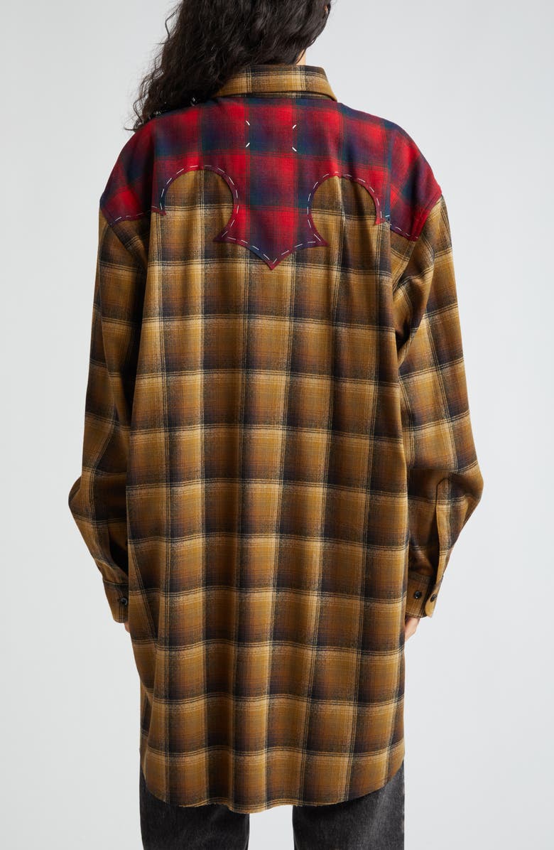 Maison Margiela x Pendleton Plaid Wool Flannel Button-Up Shirt, Alternate, color, 