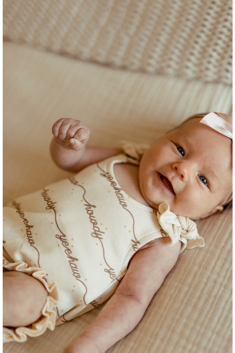 Bow Tie Organic Cotton Bodysuit, Alternate, color, HOWDY