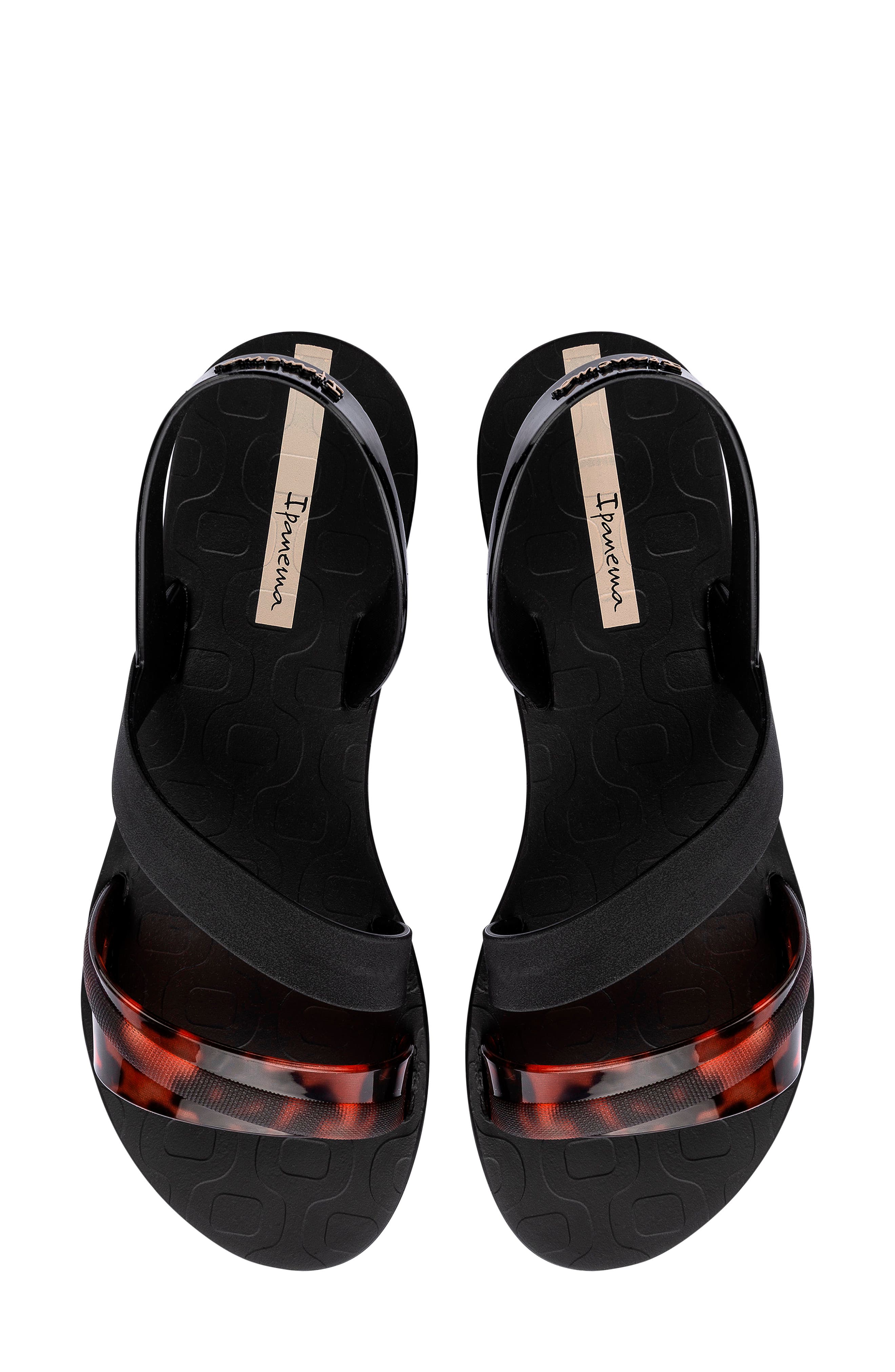 Ipanema Vibrant Water Resistant Slingback Sandal, Alternate, color, Black/ Turtle/ Beige