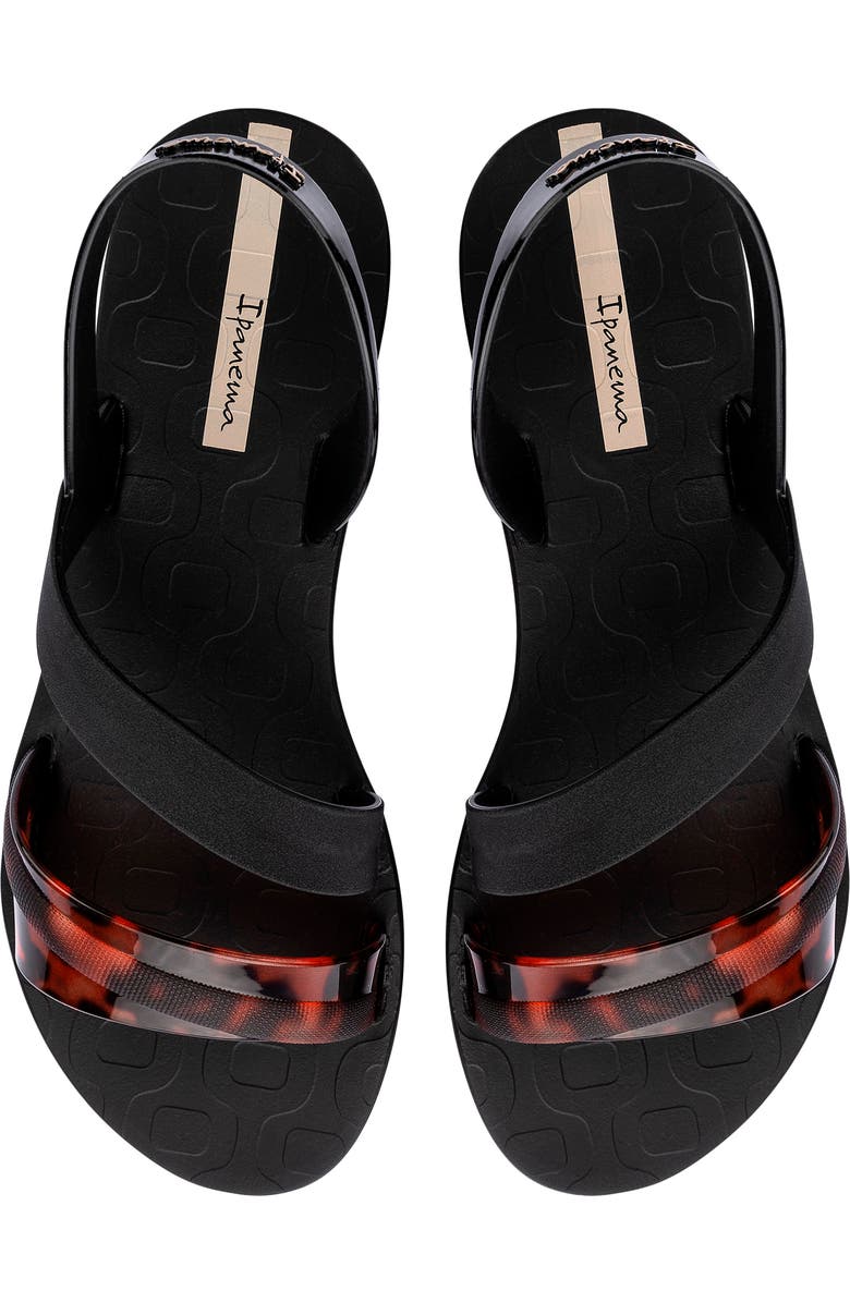Ipanema Vibrant Water Resistant Slingback Sandal, Alternate, color, Black/ Turtle/ Beige
