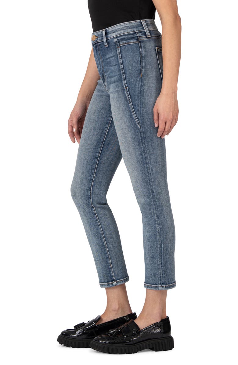 KUT from the Kloth Reese High Waist Ankle Slim Straight Leg Jeans, Alternate, color, 