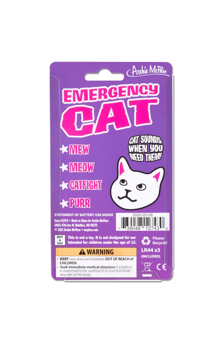 Archie McPhee Emergency Cat Novelty Toy, Alternate, color, Multicolored