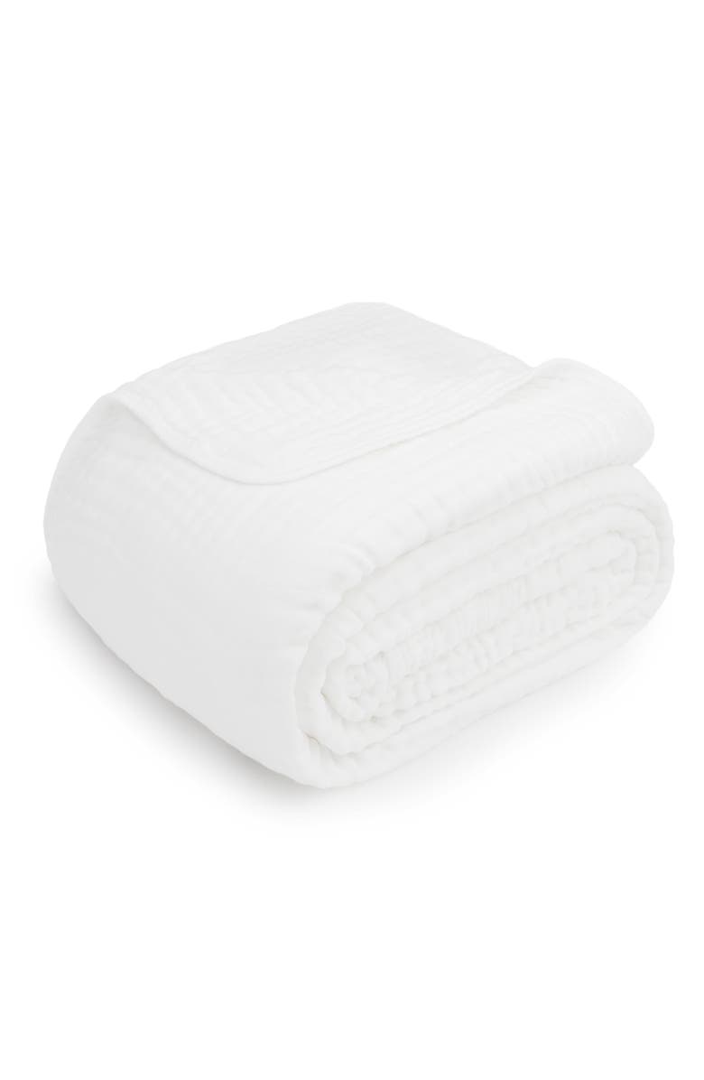 Comfy Cubs Adult Muslin Blanket, Main, color, White