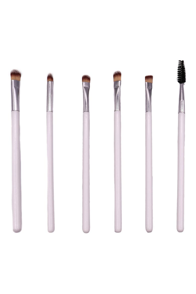 Cosmetic 6-Piece Eye Brush Set, Main, color, WHITE