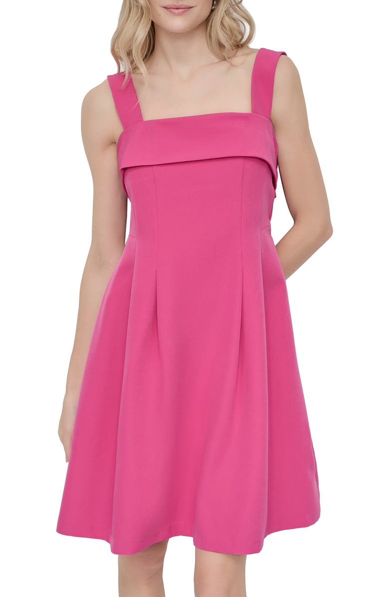 DKNY Sleeveless Fit & Flare Sundress, Alternate, color, Vivid Pink
