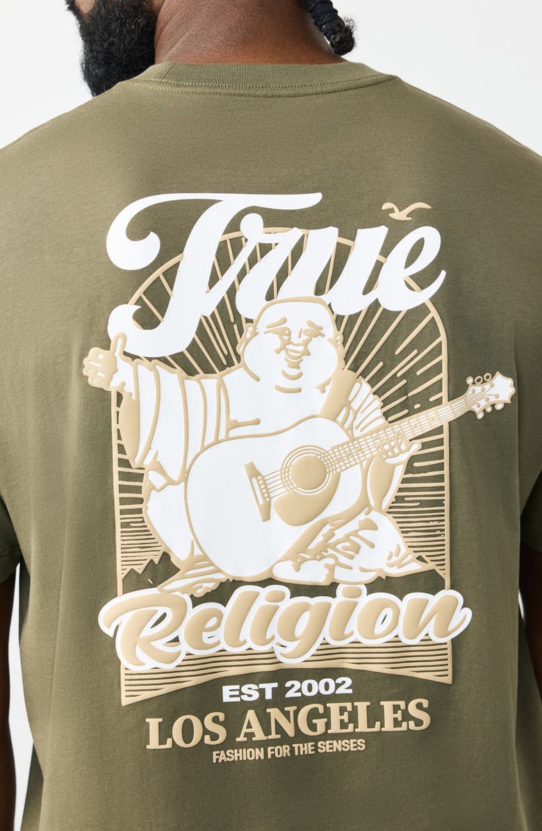True Religion Cali Bay Big Buddha Graphic T-Shirt, Alternate, color, Kalamata