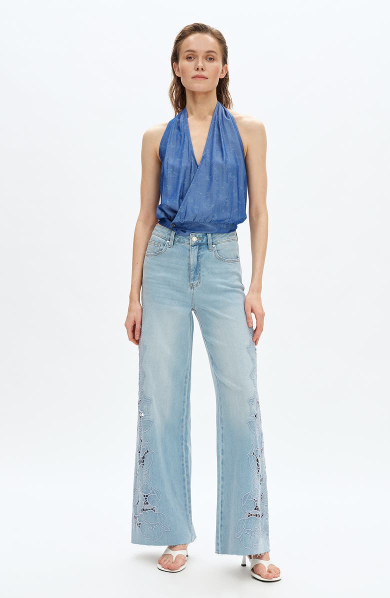 Bayeas High Waist Wide Leg jeans, Alternate, color, Light Blue