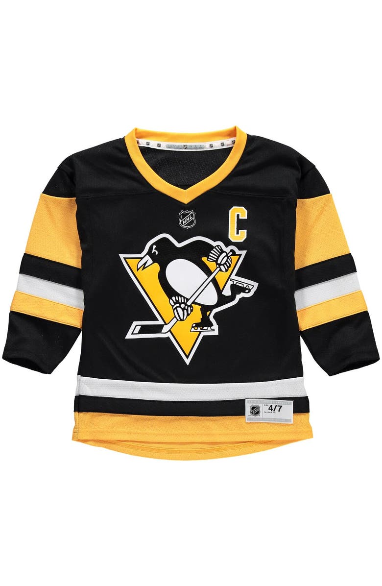 Outerstuff Preschool Sidney Crosby Black Pittsburgh Penguins Replica Player Jersey, Alternate, color, 