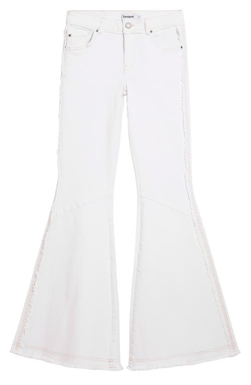 Desigual Flare Leg Jeans In White