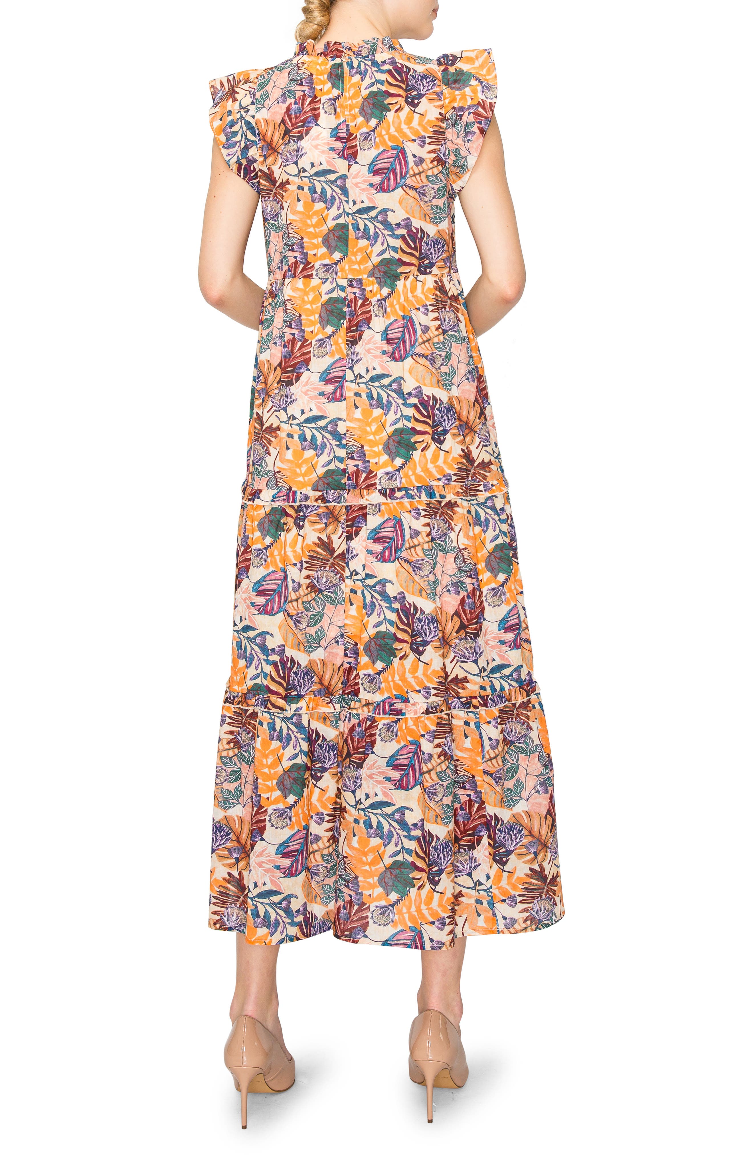 MELLODAY Ruffle Mock Neck Maxi Dress (Women) | Nordstromrack