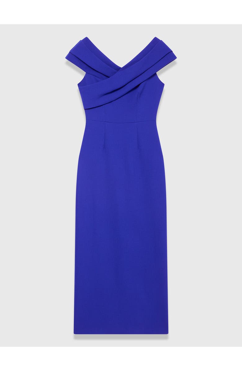 The Fold Bodycon Short Sleeve V-Neck Midi Dress, Alternate, color, Blue