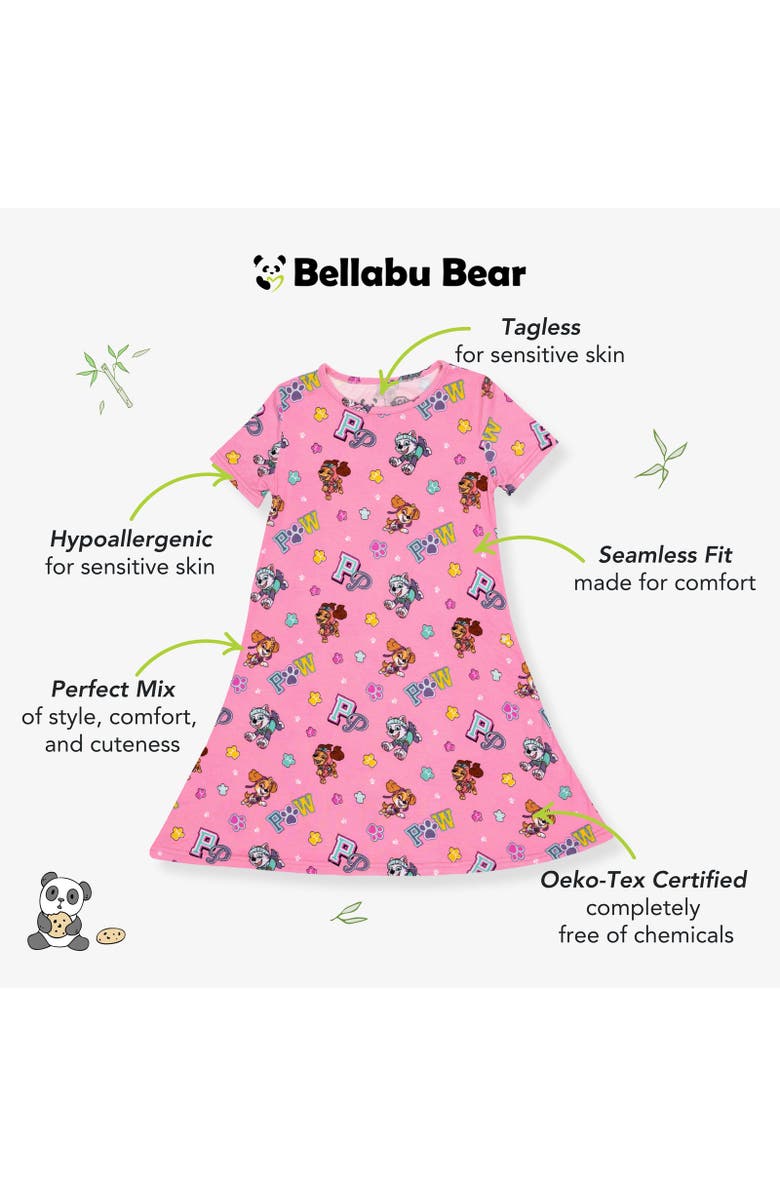 Bellabu Bear Kids' PAW Patrol Varsity Pink Short Sleeve Dress, Alternate, color, Paw Patrol: Varsity Pink