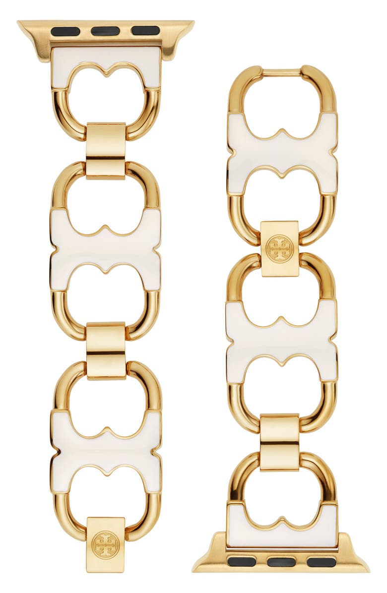 Tory Burch Double-T Link Apple Watch<sup>®</sup> Bracelet, Alternate, color, 