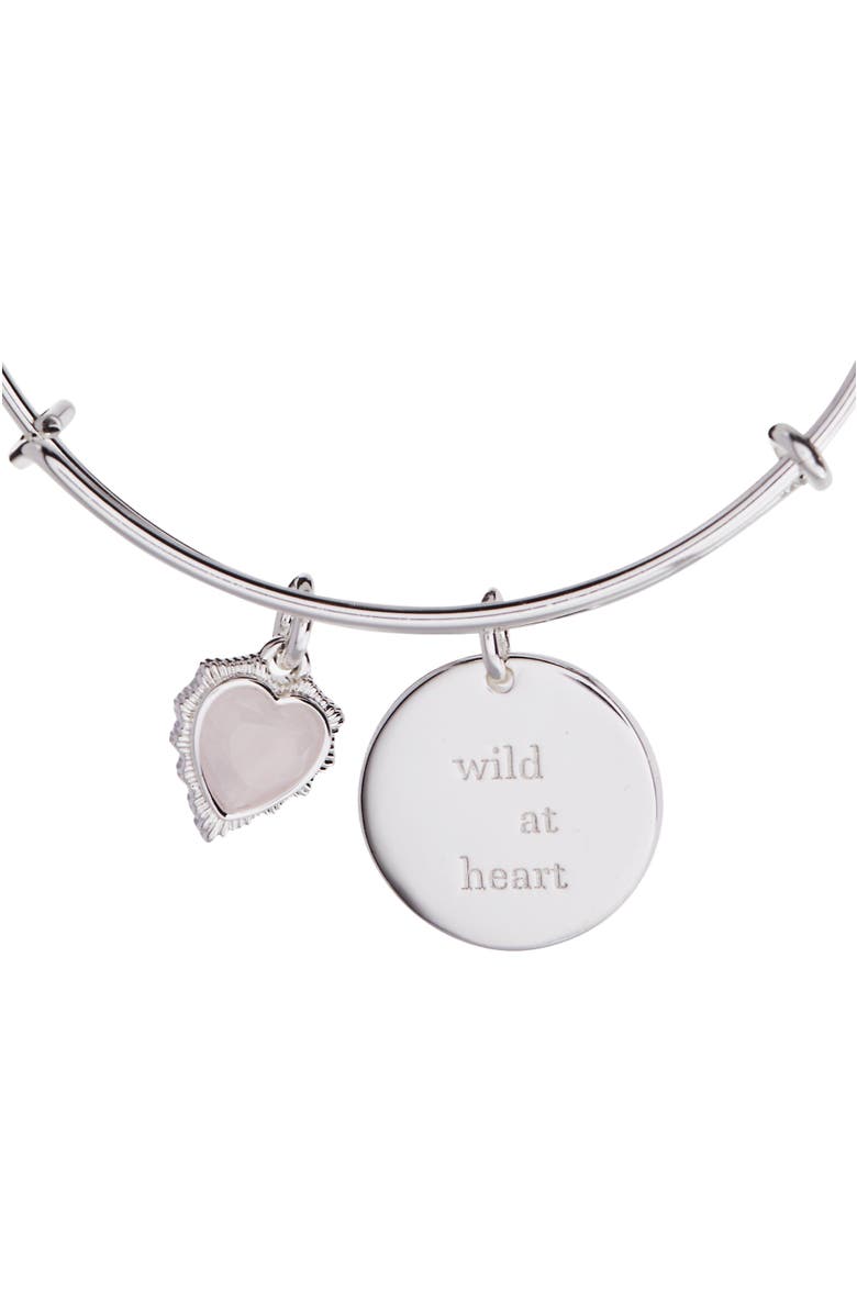 Alex and Ani Wild At Heart Duo Charm Bangle Bracelet, Alternate, color, Silver