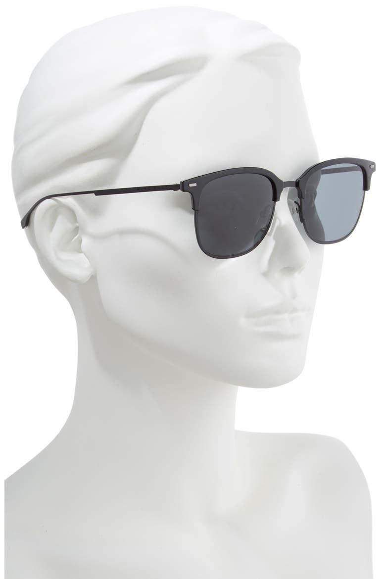 53mm Special Fit Semi Rimless Sunglasses, Alternate, color, BLACK