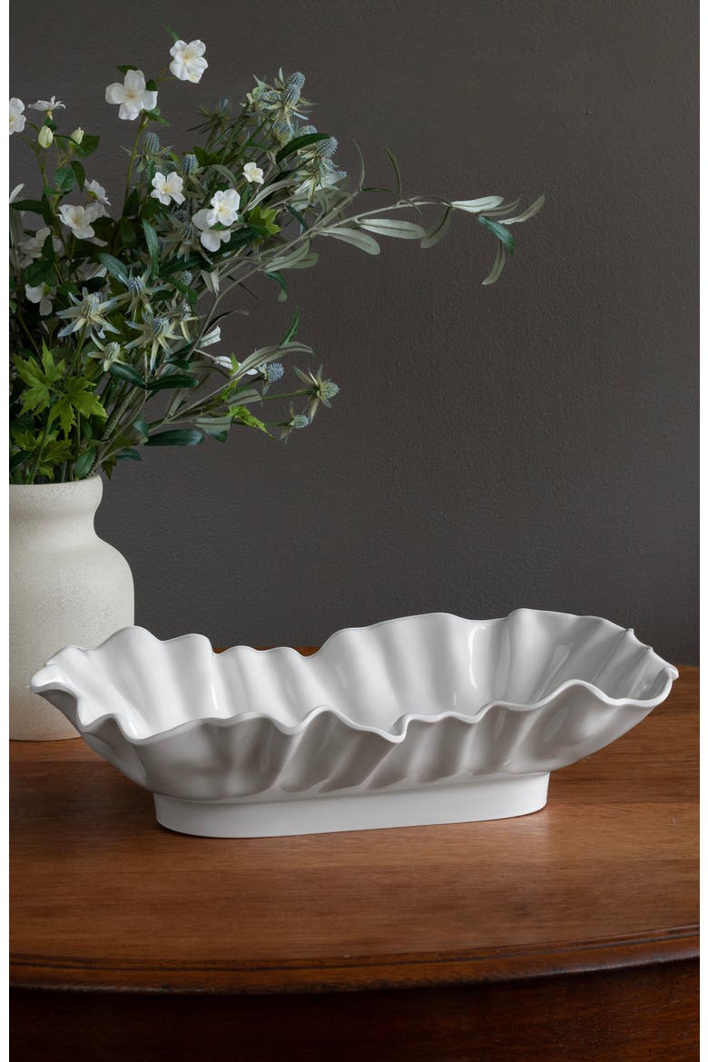Vida Bloom Large Rectangular Bowl, Alternate, color, White