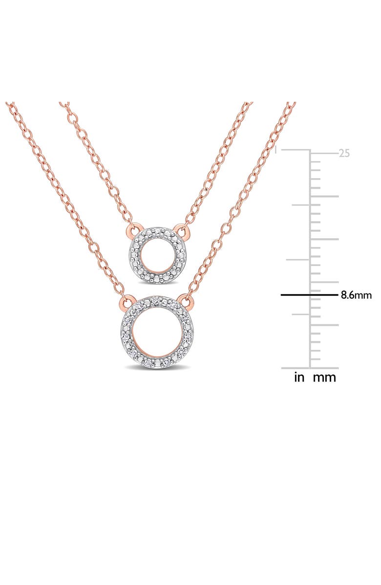 DELMAR Diamond Circle Layered Necklace - 0.04ct., Alternate, color, Rose Gold