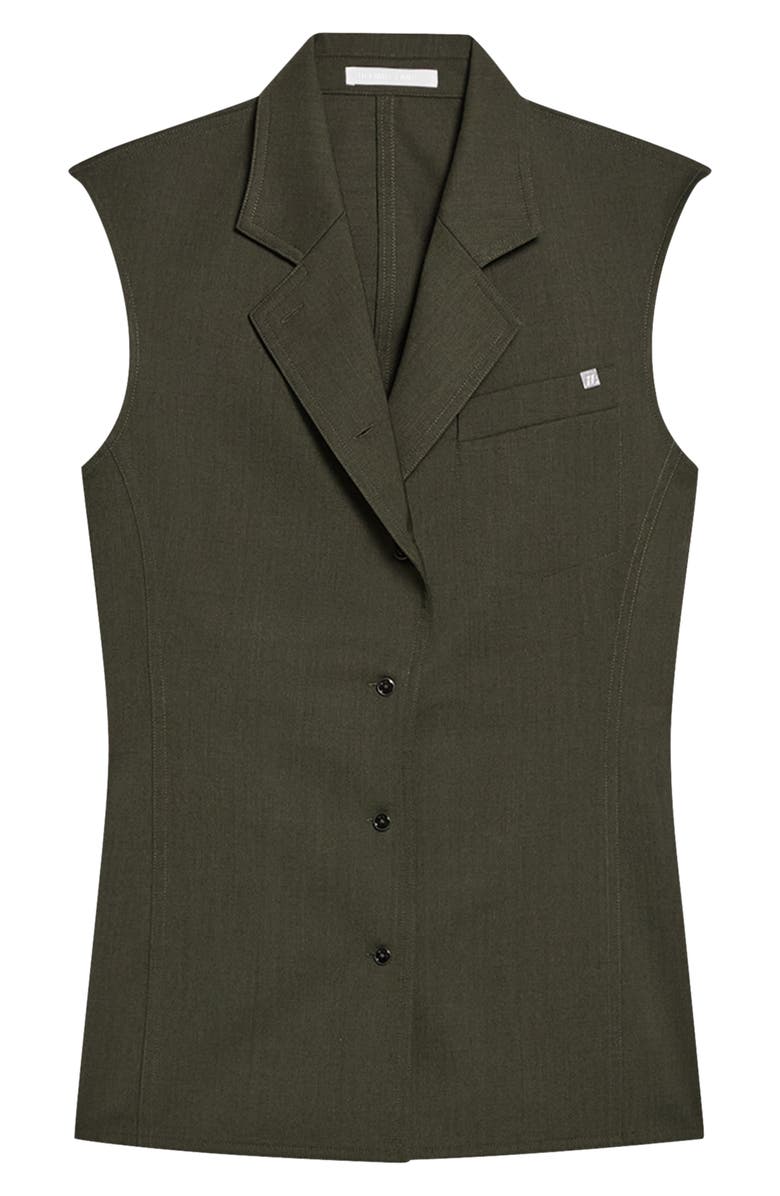 Helmut Lang Virgin Wool Sleeveless Blazer, Alternate, color, Green Melange - Fk7