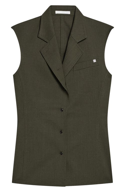 Helmut Lang Modest Wool Vest In Green Melange - Fk7