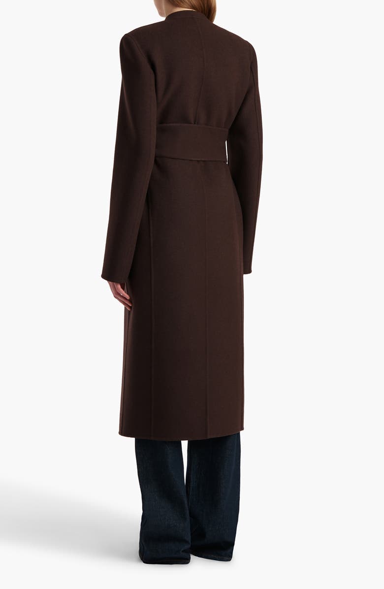 Khaite Jelson Double Face Wool Belted Coat, Alternate, color, Dark Brown