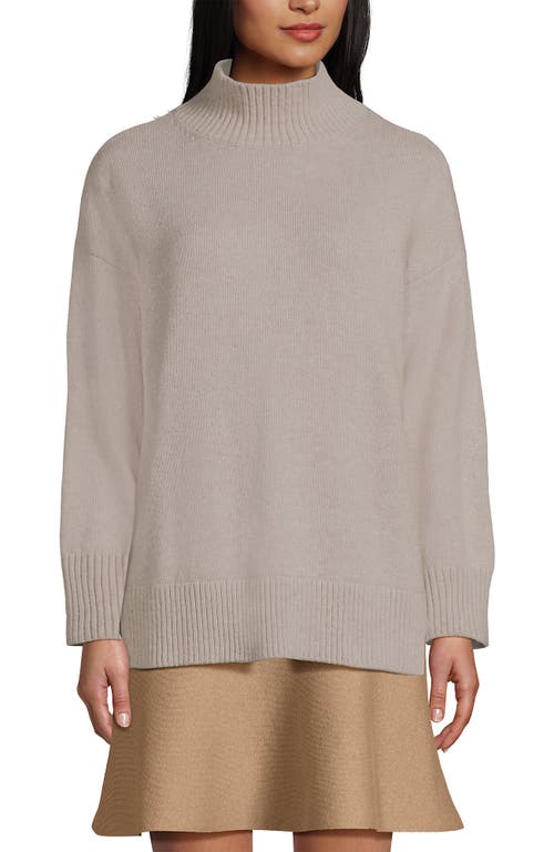 Lands' End Dweller Split Hem Turtleneck Sweater In Brown