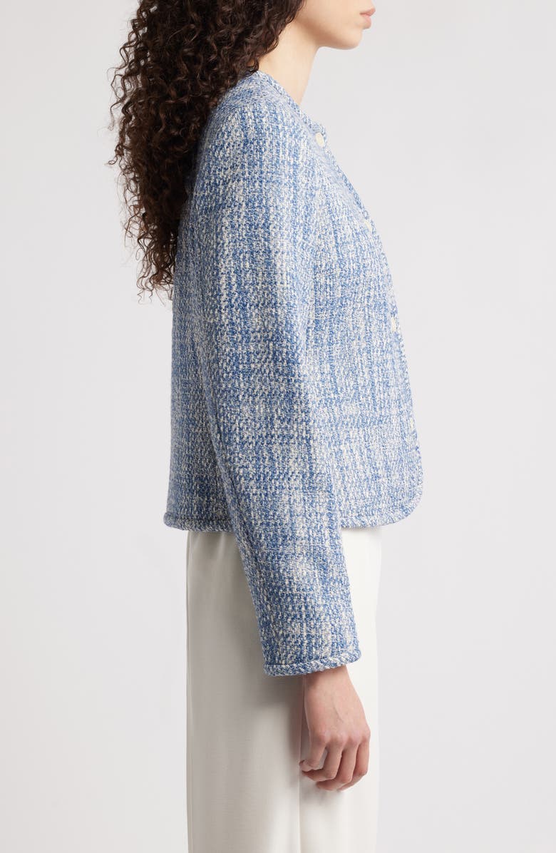 Theory Cotton Tweed Collarless Jacket, Alternate, color,