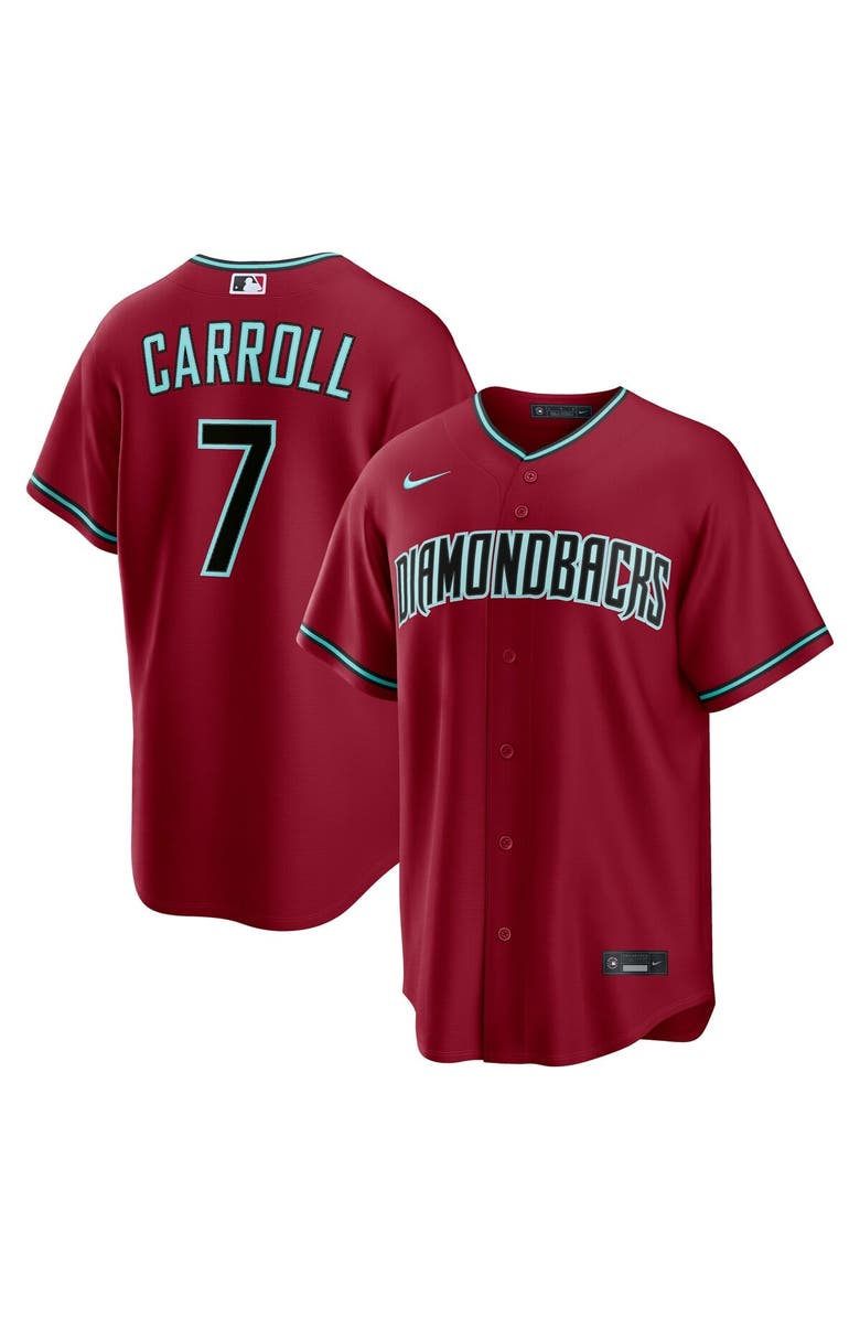 Nike Men's Nike Corbin Carroll Crimson Arizona Diamondbacks Alternate 2 Replica Jersey, Main, color, Crimson