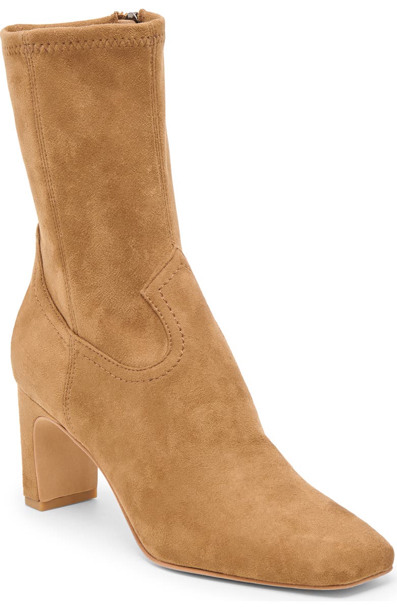 Dolce Vita Roan Block Heel Bootie, Main, color, Light Brown Stella Suede