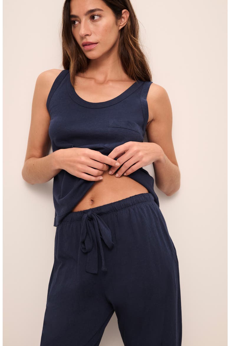 Solid Crop Pajama Pants, Alternate, color, NAVY
