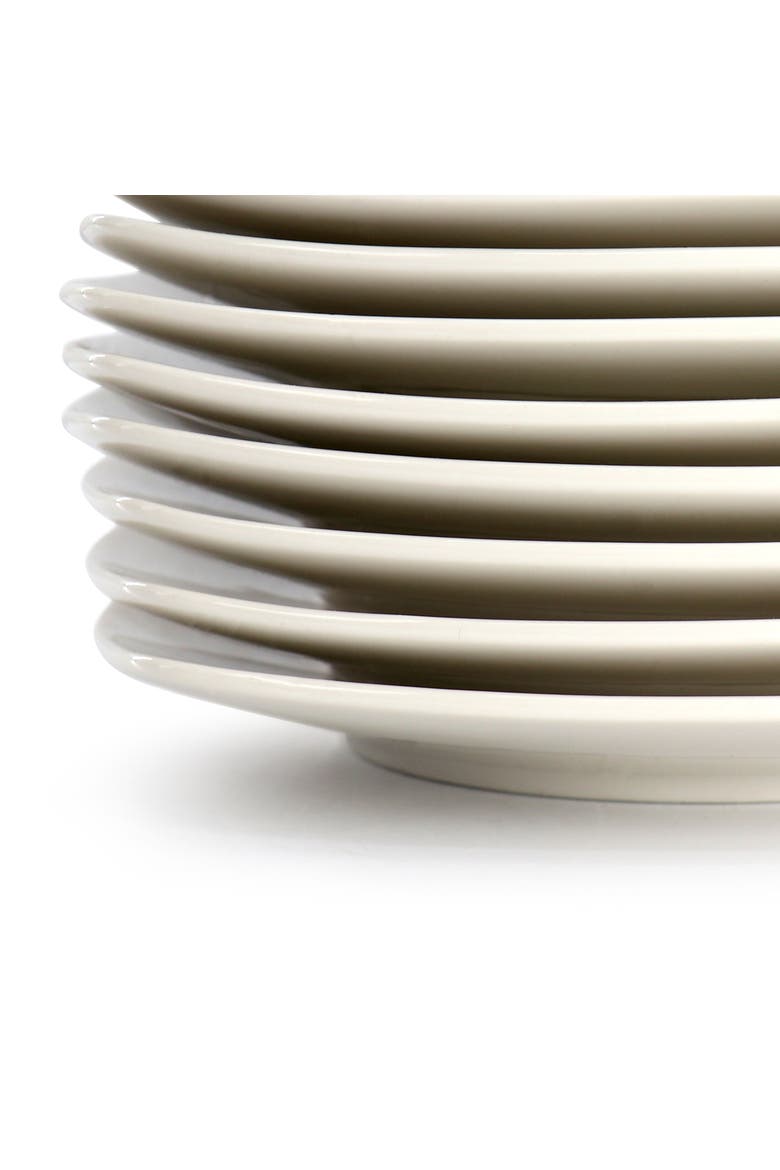 Zen Buffetware 8 Piece 7in Stoneware Dessert Plate Set, Alternate, color, White