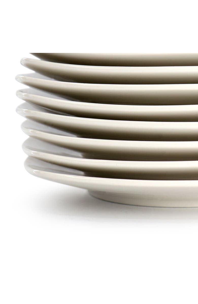 Gibson Home Zen Buffetware 8 Piece 7in Stoneware Dessert Plate Set, Alternate, color, White