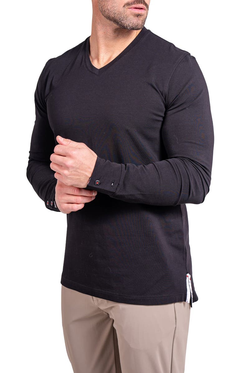 Maceoo Edison Ascension V-Neck Long Sleeve T-Shirt, Alternate, color, Black