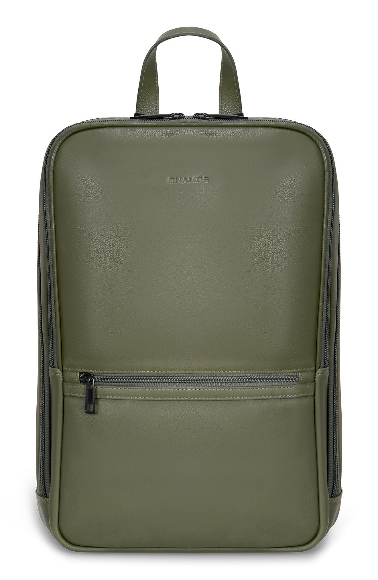 CHAMPS Onyx Leather Backpack, Main, color, Khaki
