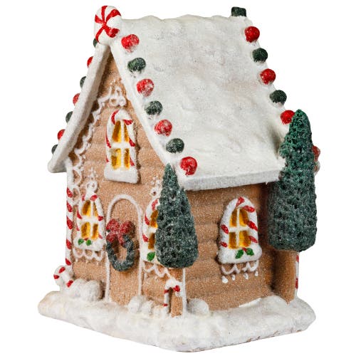 Northlight Snow Covered Gingerbread House With Candy Accents Christmas Decoration In Multi