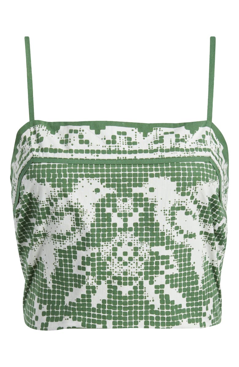 Cleobella Juniper Print Cotton Poplin Crop Top, Alternate, color, Verdant Flight