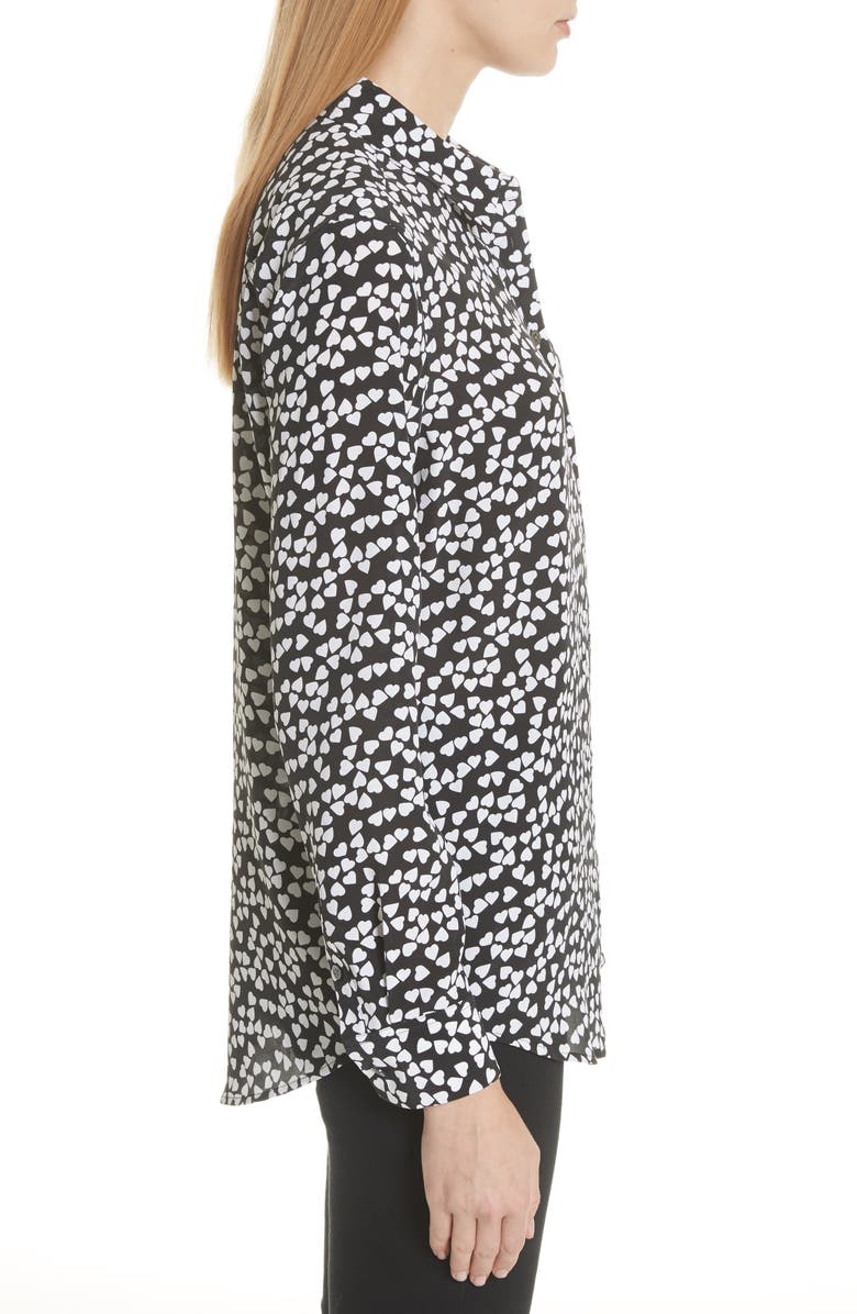 Equipment Essential Heart Print Silk Shirt, Alternate, color, 