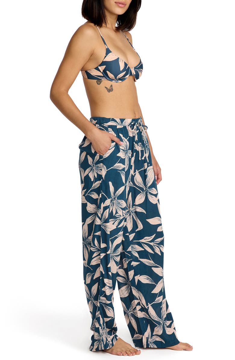 Volcom Shore Wide Leg Cover-Up Pants, Alternate, color, Harbor Blue