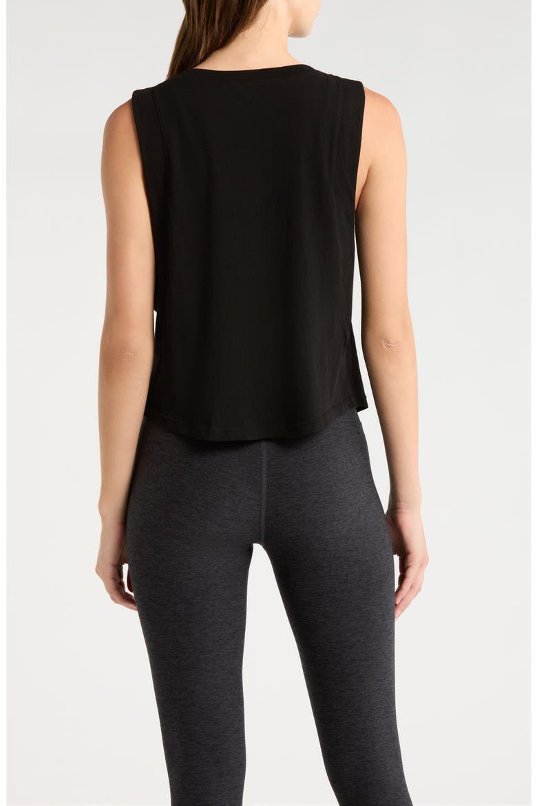 Flow Crop Cotton Muscle Tank, Alternate, color, BLACK