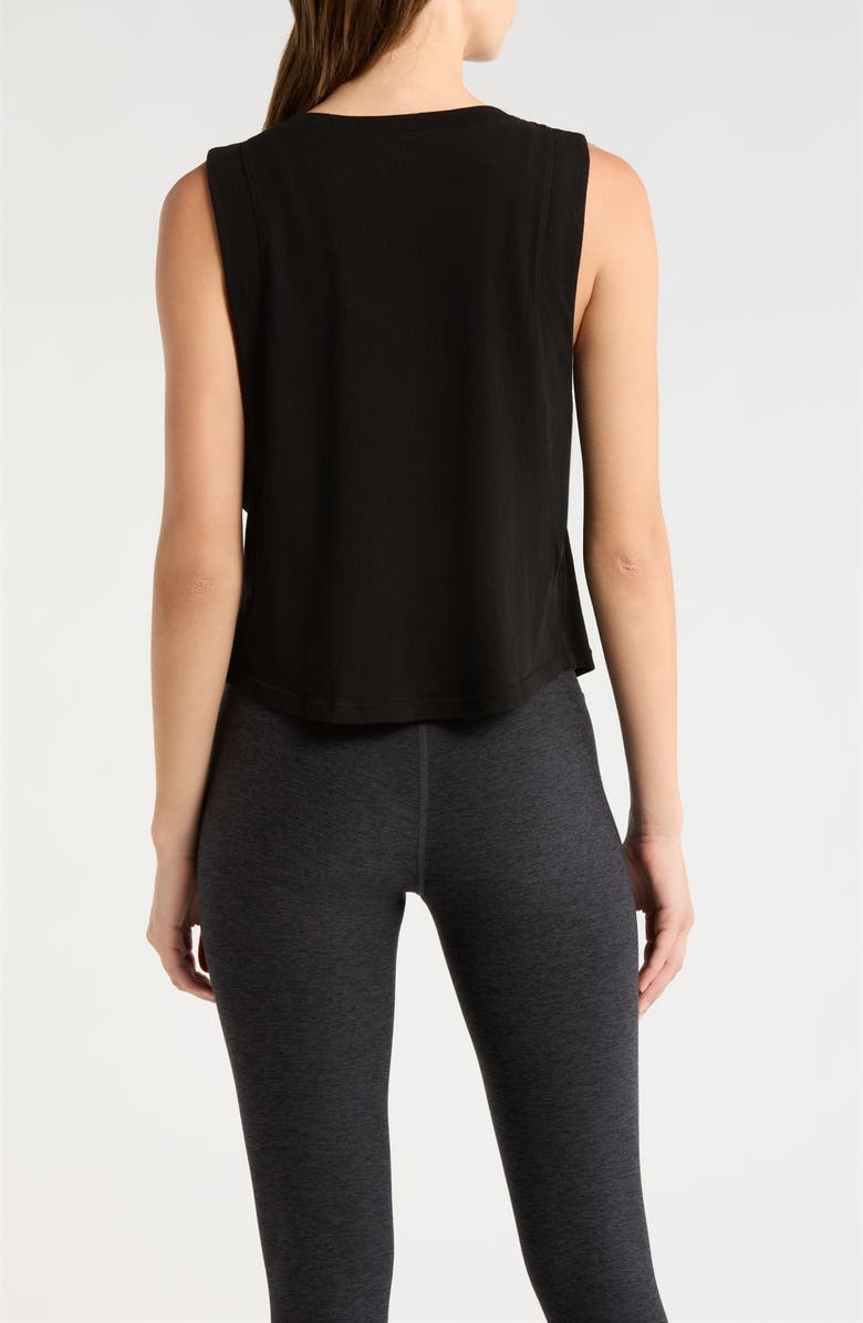 Year of Ours Flow Crop Cotton Muscle Tank, Alternate, color, Black