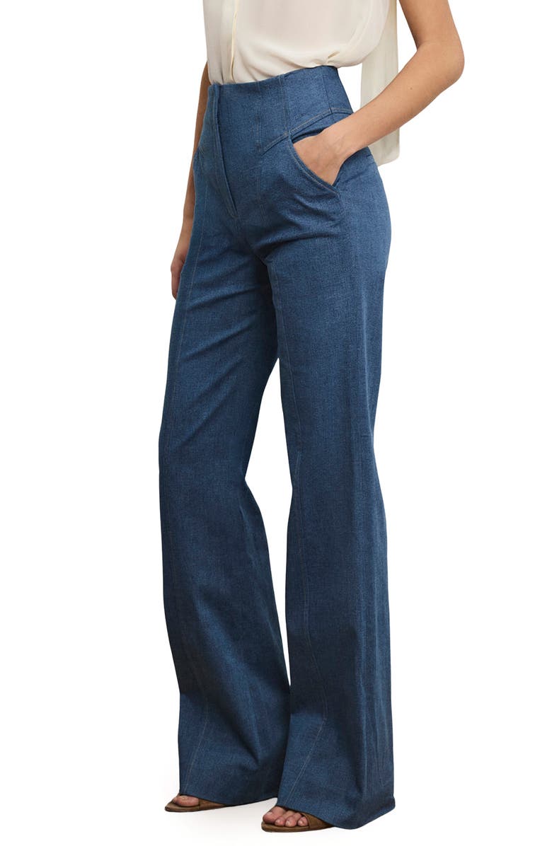 Veronica Beard Frenkle Topstitch Detail Cotton Blend Pants, Alternate, color, Cosmo