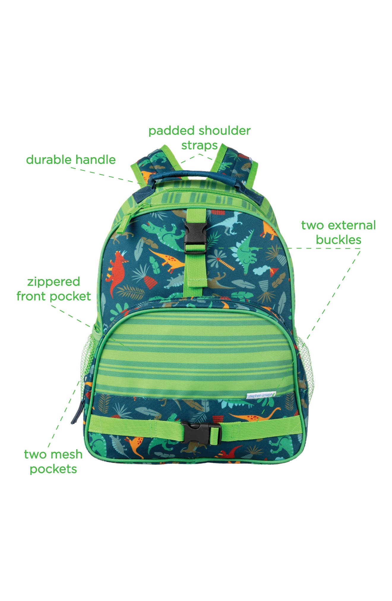 Stephen Joseph Kids' Print Backpack, Alternate, color, Dino